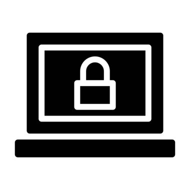 Beyaz arkaplanda Not Defteri Kilidi simgesi, vektör illüstrasyonu