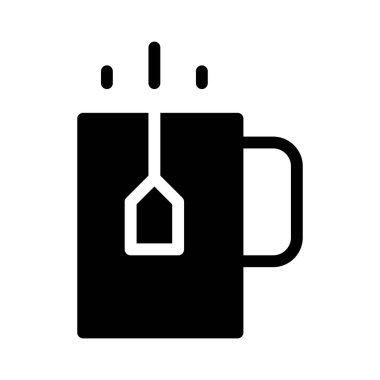  Çay fincanı, sıcak içecek ikonu, vektör illüstrasyonu