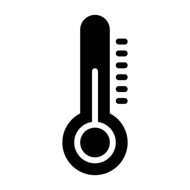 Beyaz arkaplanda termometre simgesi, vektör illüstrasyonu
