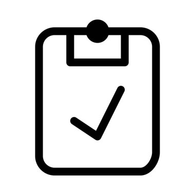 Beyaz arkaplan üzerindeki kontrol listesi simgesi, vektör illüstrasyonu