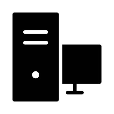 Bilgisayar Çalışma İstasyonu simgesi, vektör