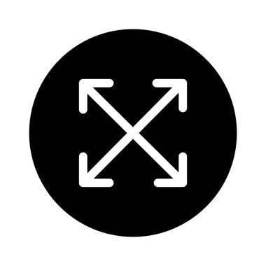 Tam Ekran Ölçeklendirme Okları simgesi, vektör illüstrasyonu