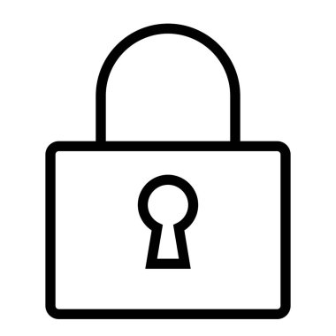 Beyaz arkaplanda kilitli kilit simgesi, vektör illüstrasyonu