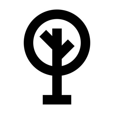  Beyaz arkaplanda ağaç simgesi, vektör illüstrasyonu