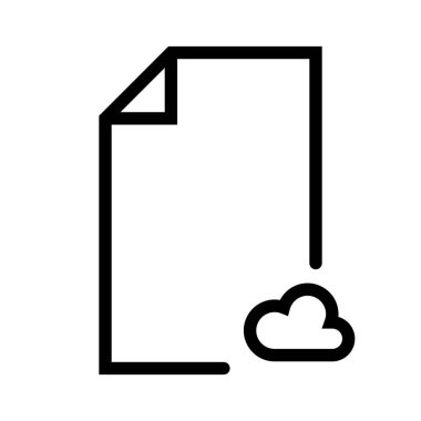 Beyaz arkaplan üzerindeki belge simgesi, vektör illüstrasyonu