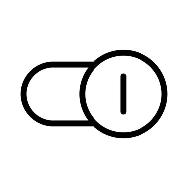 Beyaz arkaplan, vektör illüstrasyonunda ON simgesini aç / kapat