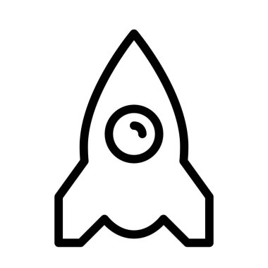 Roket, uzay gemisi simgesi, vektör illüstrasyonu