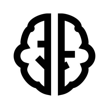 Beyin Tıbbı simgesi, vektör illüstrasyonu