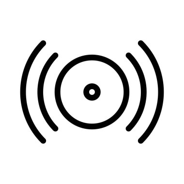 Beyaz arkaplanda alarm simgesi, vektör illüstrasyonu