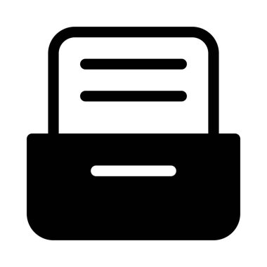 Beyaz arkaplan üzerindeki belge simgesi, vektör illüstrasyonu