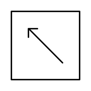 Çapraz Up Sol Ok simgesi, vektör