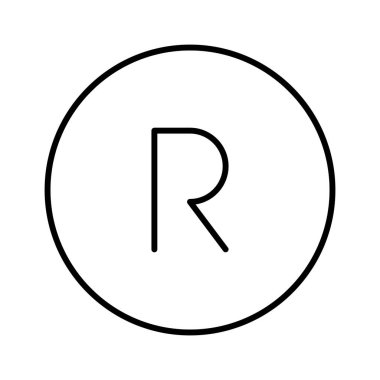 Hak saklı simgesi, vektör illüstrasyonu 