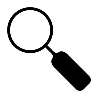 Beyaz arkaplan, vektör illüstrasyonunda Büyütücü Cam Arama Yakınlaştırma Arayüzü simgesi