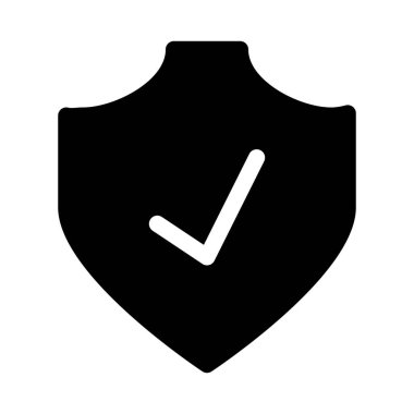 Beyaz arkaplan üzerindeki Kalkan Denetimi simgesi, vektör illüstrasyonu