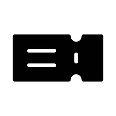 Beyaz arkaplanda bilet simgesi, vektör illüstrasyonu