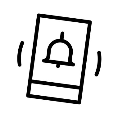 Beyaz arkaplanda alarm simgesi, vektör illüstrasyonu