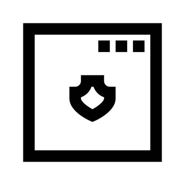 Beyaz arkaplanda Uygulama Kalkanı simgesi, vektör illüstrasyonu