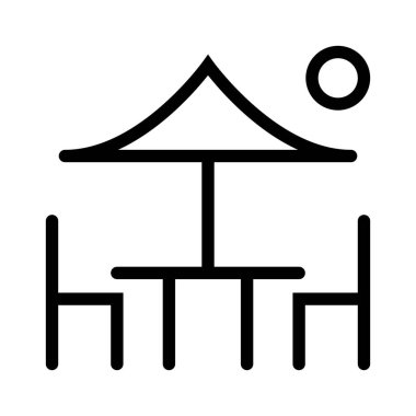  Açık Oturma simgesi, vektör illüstrasyonu