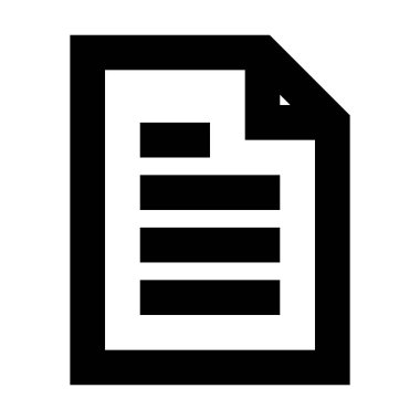 Beyaz arkaplan üzerindeki belge simgesi, vektör illüstrasyonu