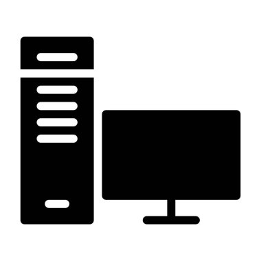 Bilgisayar Çalışma İstasyonu simgesi, vektör