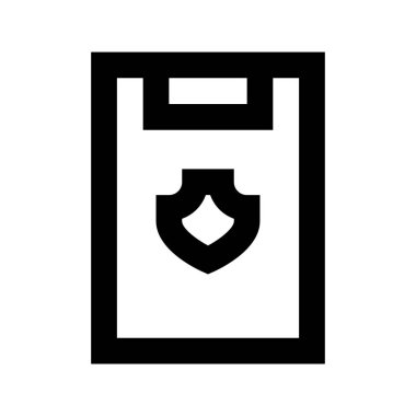 Beyaz arkaplan üzerindeki Kalkan simgesini, vektör illüstrasyonunu rapor et