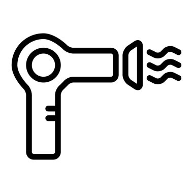 Saç kurutma simgesi, vektör illüstrasyonu