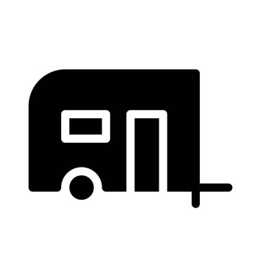 Seyahat sembolü, karavan simgesi, vektör illüstrasyonu