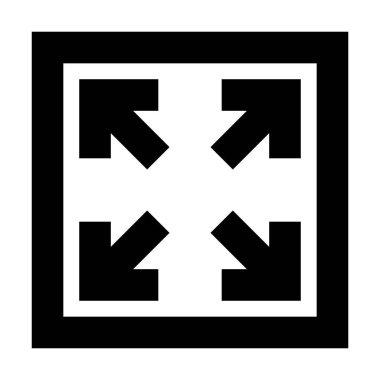 Tam Ekran Ölçeklendirme Okları simgesi, vektör illüstrasyonu