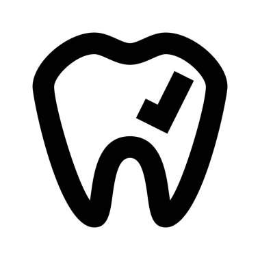 Beyaz arkaplanda diş simgesi, vektör illüstrasyonu