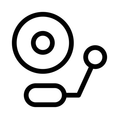 Beyaz arkaplanda alarm simgesi, vektör illüstrasyonu