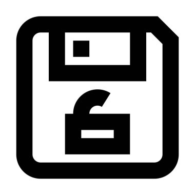 Beyaz arkaplanda disket açma simgesi, vektör illüstrasyonuName