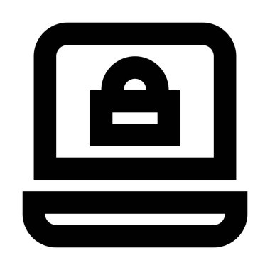 Beyaz arkaplanda Not Defteri Kilidi simgesi, vektör illüstrasyonu