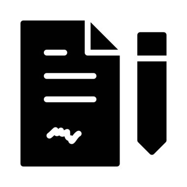 Sözleşme iş simgesi, vektör illüstrasyonu