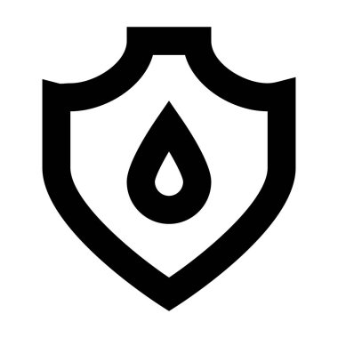 Beyaz arkaplanda Kalkan Su simgesi, vektör illüstrasyonu