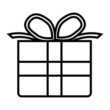 Beyaz arkaplanda hediye simgesi, vektör illüstrasyonu