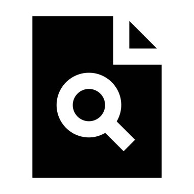 Beyaz arkaplan üzerindeki belge simgesi, vektör illüstrasyonu