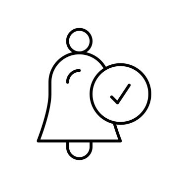 Beyaz arkaplanda alarm simgesi, vektör illüstrasyonu