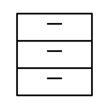 Çekmeceler Mobilya ikonu, vektör illüstrasyonu