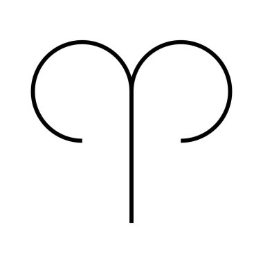 Aries Astroloji simgesi, vektör illüstrasyonu