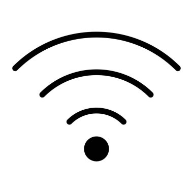 Beyaz arkaplanda Wifi simgesi, vektör illüstrasyonu