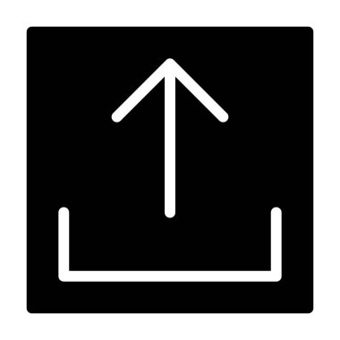 Beyaz arkaplan, vektör illüstrasyonuna simge yükle