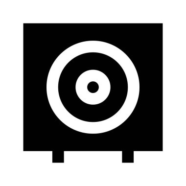 Hoparlör kutusu Müzik simgesi, vektör illüstrasyonu