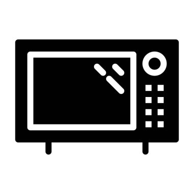 Mikrodalga simgesi, vektör illüstrasyonu