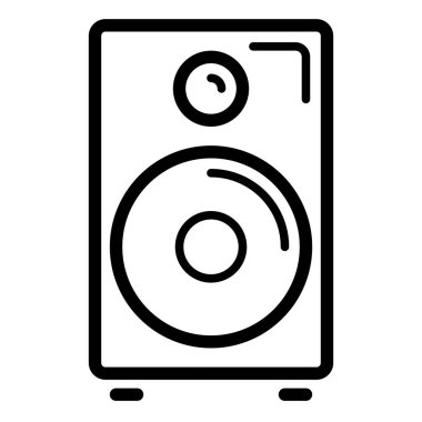 Hoparlör kutusu Müzik simgesi, vektör illüstrasyonu
