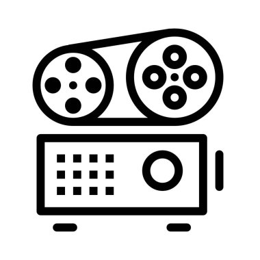 Projektör Sinema simgesi, vektör illüstrasyonu 