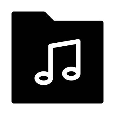Beyaz arkaplanda müzik simgesi olan dizin, vektör illüstrasyonu
