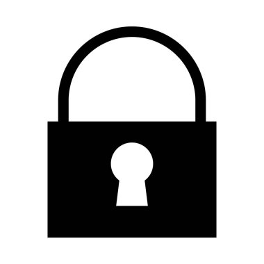 Beyaz arkaplanda kilitli kilit simgesi, vektör illüstrasyonu