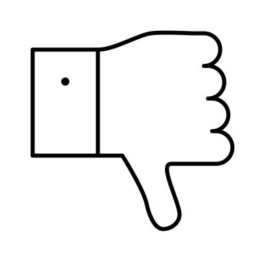 Beyaz arkaplanda Başparmak Aşağı simgesi, vektör illüstrasyonu