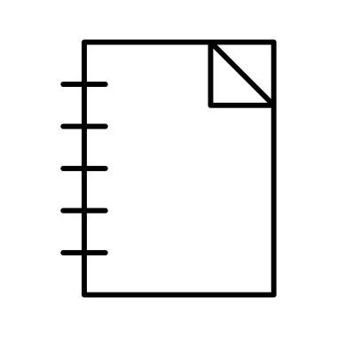 Beyaz arkaplan üzerindeki belge simgesi, vektör illüstrasyonu