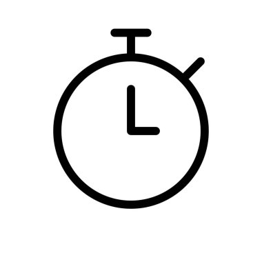 Beyaz arkaplanda zamanlayıcı simgesi, vektör illüstrasyonu